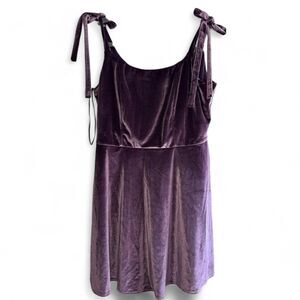 Boutique Velvet Mini Dress size XL Purple A-Line HOCO Party Dance Evening Flirty